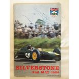 A 1964 Silverstone programme signed by Mike Hailwood and John Surtees.