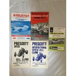 A small selection of race programmes including two for Prescott Hill Climbs May 1948 and September