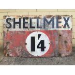 An early Shellmex rectangular enamel sign with central circular price of 1/4', 60 x 36".