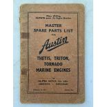 A Master Spare Parts List for Austin Thetis, Triton, Tornado Marine Engines, publication no. 2219,