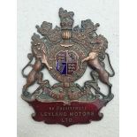 An early and rare Leyland Motors Limited part enamel badge in the form of a Royal crest - by