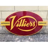 A Villiers Approved Service shaped perspex showroom sign by Franco, 36 x 19 1/2".