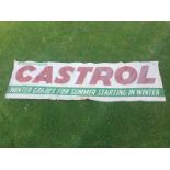 A Castrol rectangular banner - Winter grades for summer starting in winter, 111 1/2 x 32".