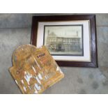 An oak framed and glazed sepia photograph of The Potmaker's Arms in the 19th Century and a