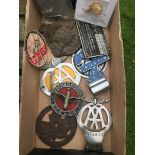 A quantity of assorted car badges to include Frome and District MC and LCC, Bristol Austin 7 Club