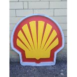 A large Shell motif plastic forecourt sign, 48 1/2 x 45 1/4".
