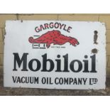 A large Mobiloil Vacuum Oil Company Limited rectangular enamel sign with good gloss, 45 x 30".