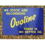 An Ovoline Oils rectangular enamel sign, in excellent condition, 30 x 20".