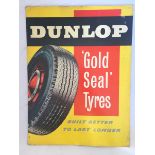 A Dunlop 'Gold Seal' Tyres part pictorial rectangular showcard, 15 x 20".