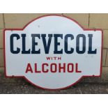 A Clevecol with Alcohol shaped double sided enamel sign, with good gloss, 30 x 24".
