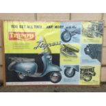 A Triumph Tigress advertisement, mounted for display, 30 x 20".