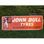 A John Bull Tyres rectangular part pictorial aluminium advertising sign by Franco, 72 x 24".