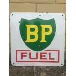 A BP Fuel enamel sign dated 1961, 21 1/2 x 21 1/2".