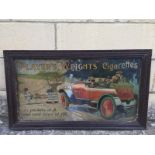 A Player's 'Weights' Cigarettes pictorial showcard depicting a vintage motorcar, titled 'Held Up'