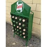 A Castrol Motor Oil forecourt oil bottle dispensing crate, containing 25 Castrol oil bottles, the