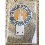 A Shepton Mallet MC and LCC car badge, stamped to reverse: H8257.