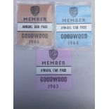 A selection of BARC Goodwood car passes for 1960s.