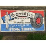 A rare Fisk Tires pictorial banner, 57 1/2 x 28".