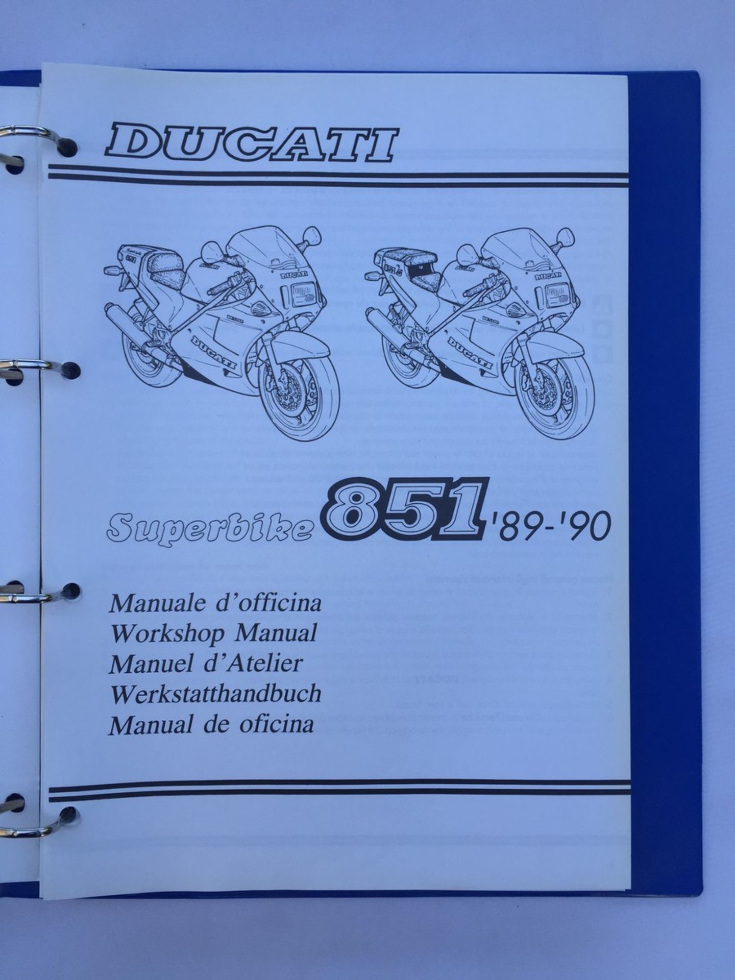 A Ducati 851 '89-90 manual for an early Strada. - Image 2 of 2