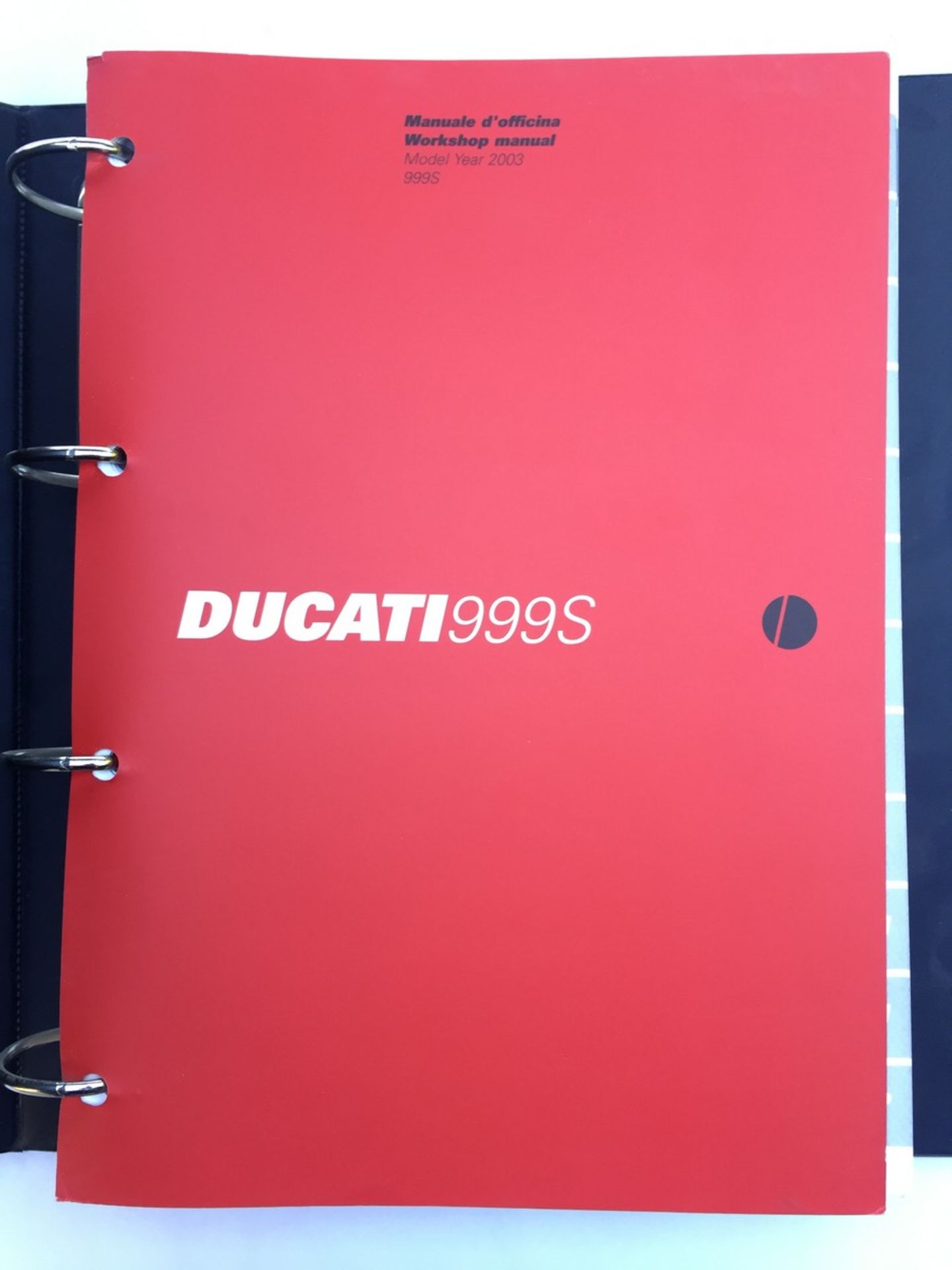 A Ducati 999S workshop manual, 2003, in mint condition.