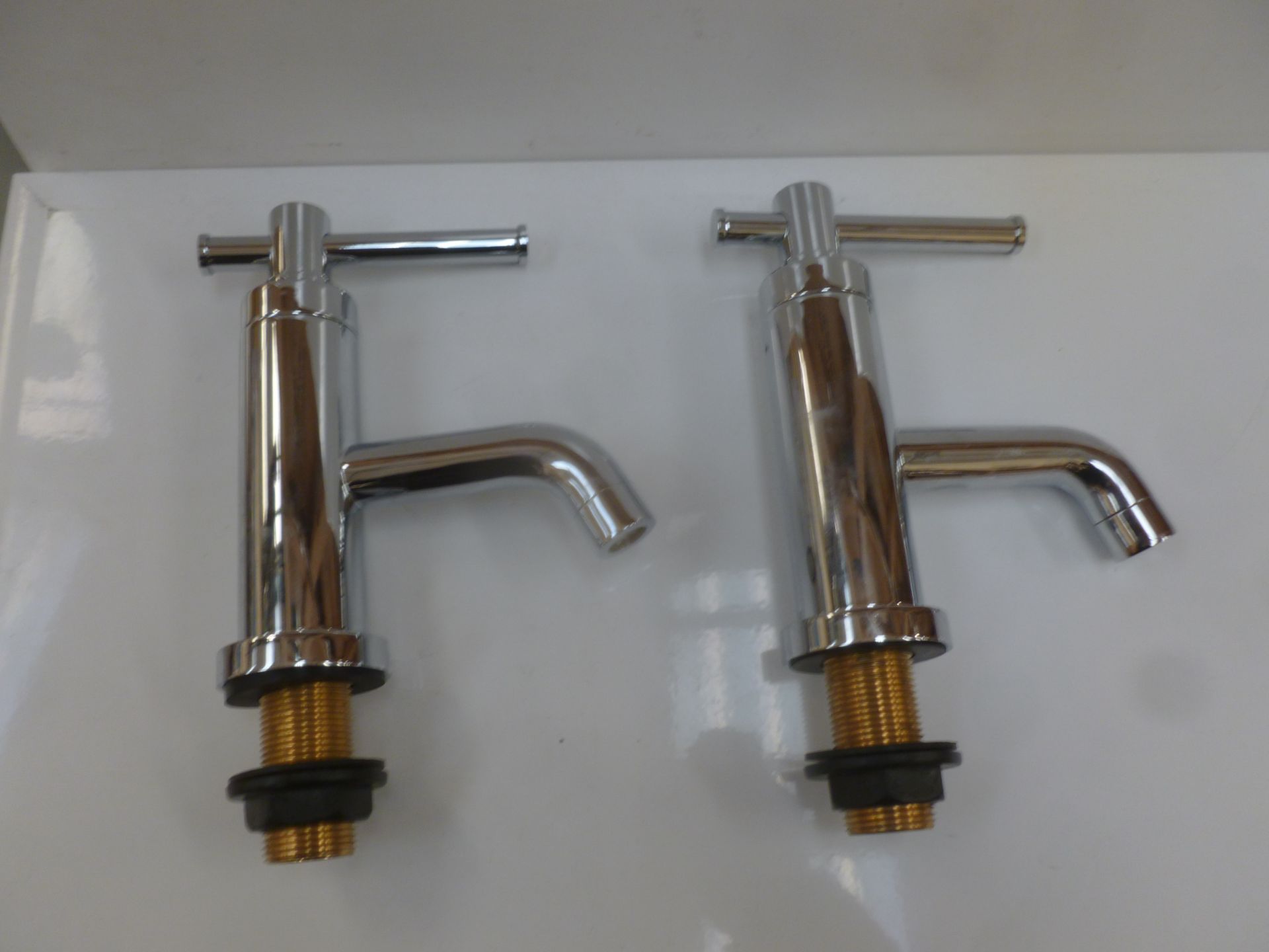 Heritage Chrome Shaker Bath Pillar Taps. New and boxed.