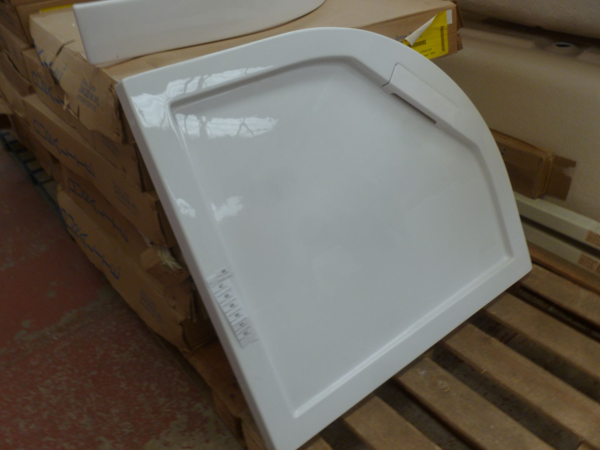 Manhattan Version 2 Duralite 900 x 800 Left Hand Quadrant Shower Tray with 50mmm waste trap. New and