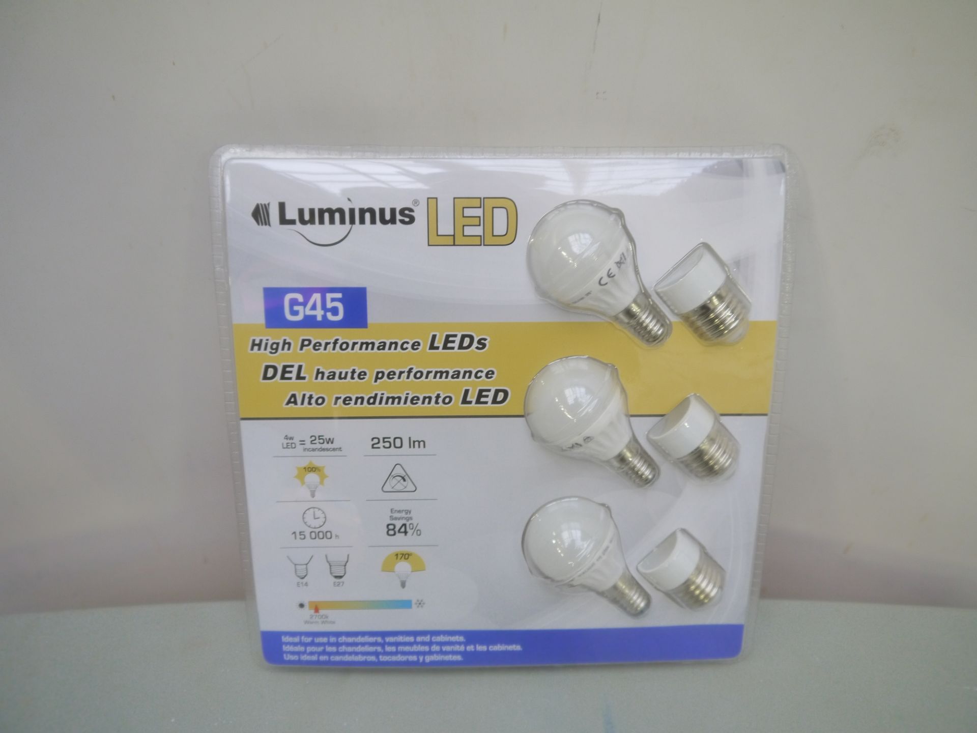 Pack of 3 Luminus LED high performance G45 4w LED = 25w . In Original Packaging.