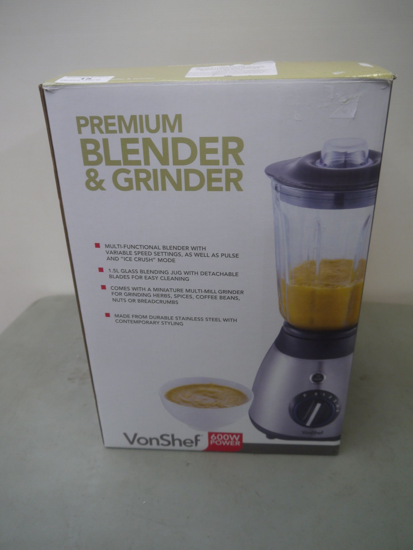 VonShef Premium blender & grinder with a 1.5L glas
