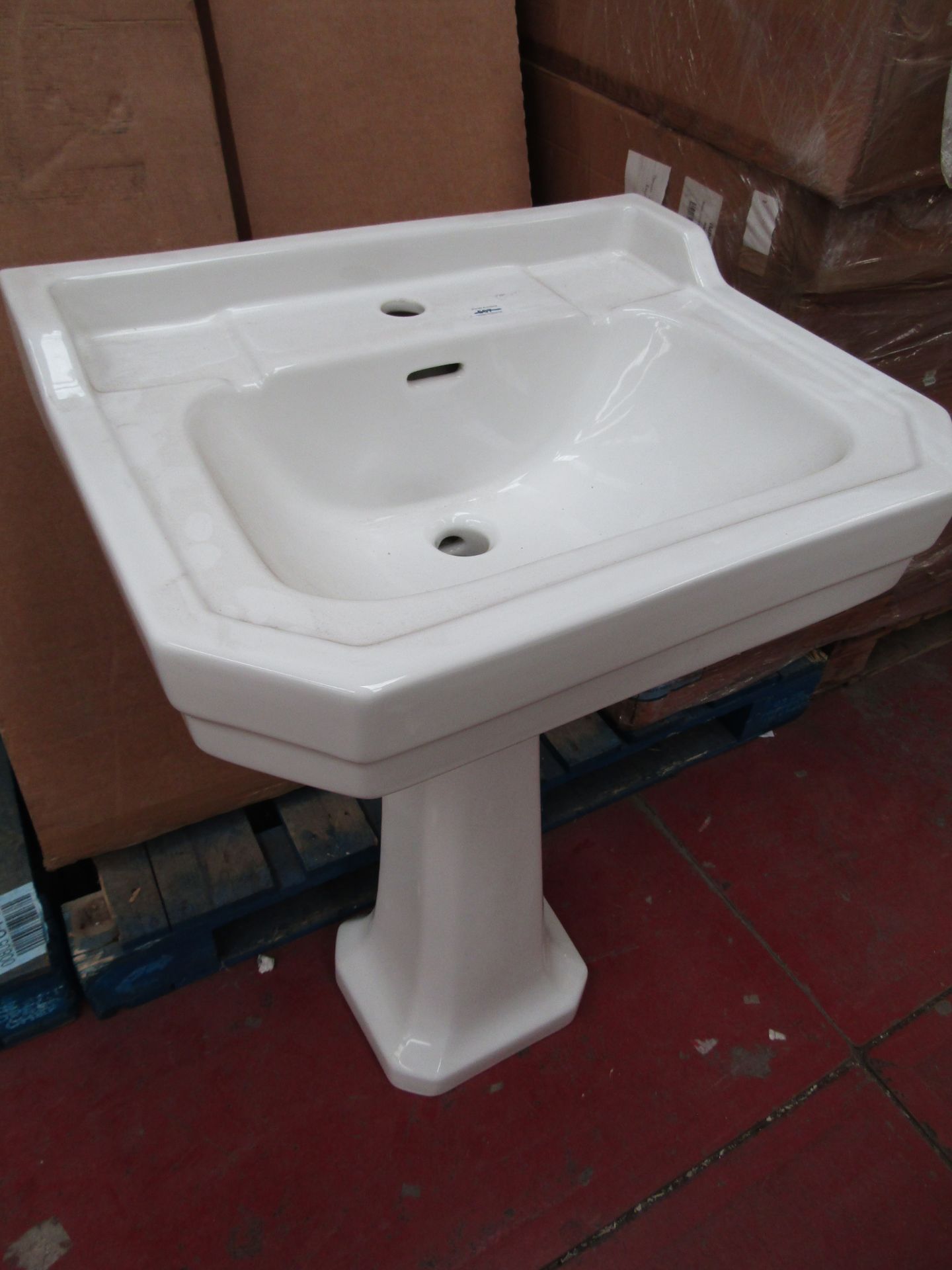 Mulberry 580mm One Tap Hole Basin with Pedestal. Brand New and boxed.