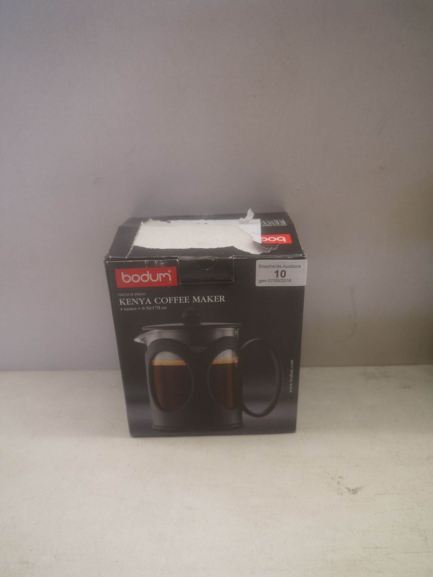 Bodum 4 Tasses Kenya Coffee maker, unchecked and boxed.