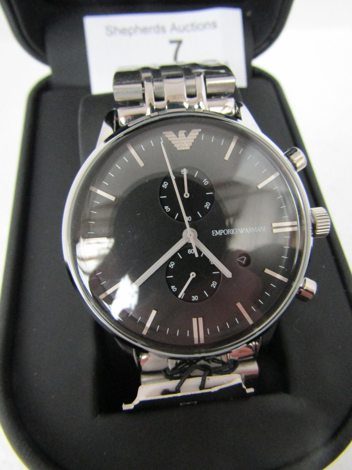 **NO VAT**EMPORIO ARMANI MEN'S CHRONOGRAPH WATCH AR0389 RRP £265 http://www.watchshop.com/mens-