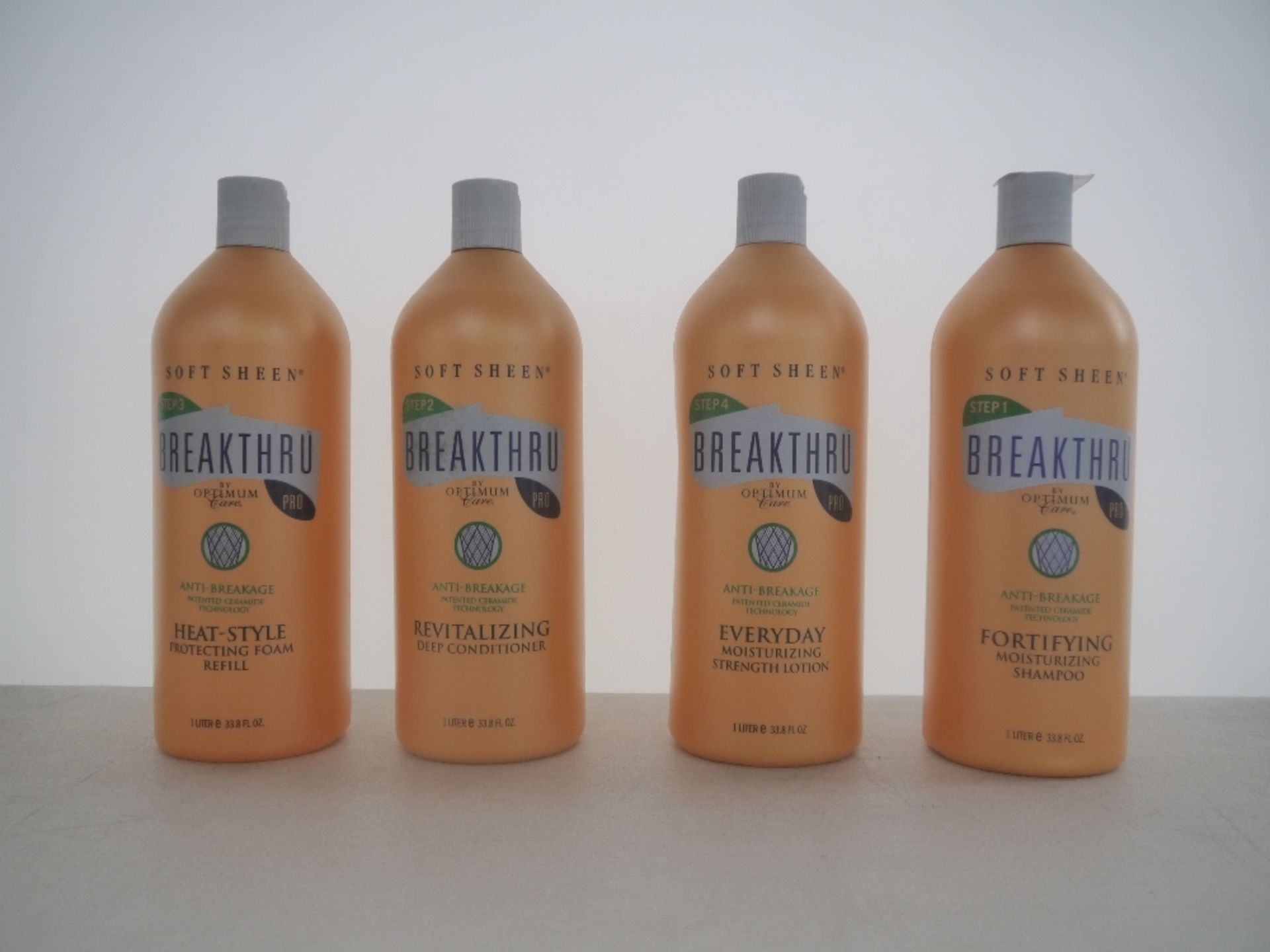 4 Soft sheen Optium Breakthru Care Hair Products, being the following; 1 Litre of Everyday