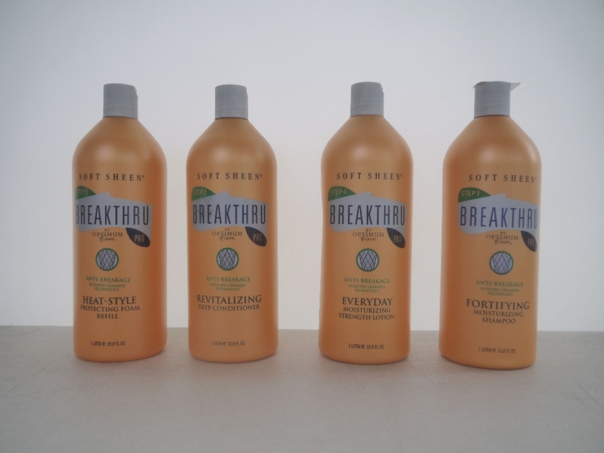 4 Soft sheen Optium Breakthru Care Hair Products, being the following; 1 Litre of Everyday