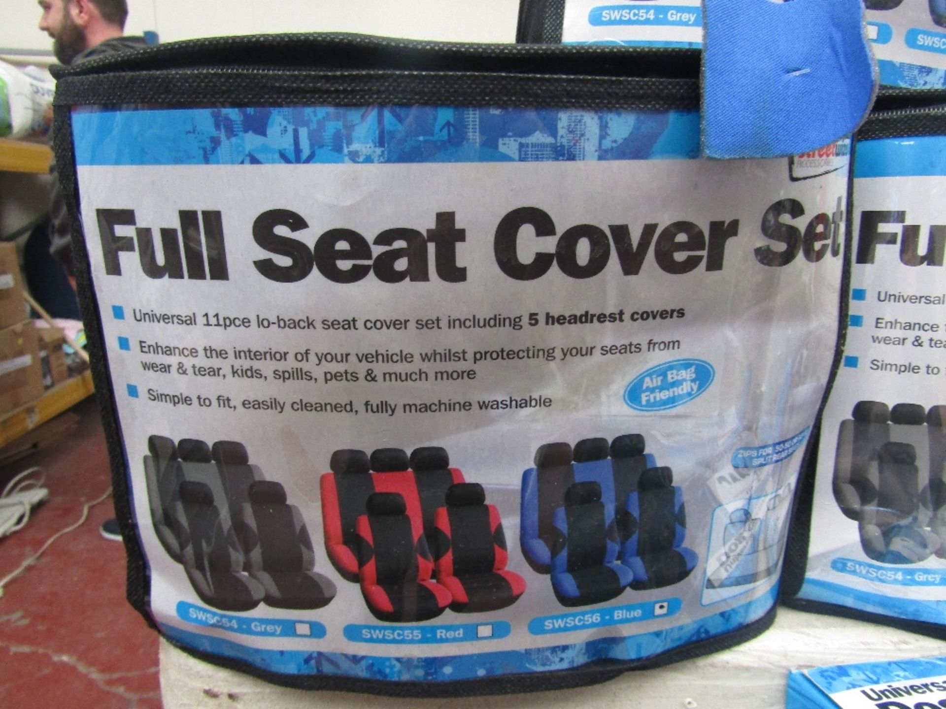 StreetWize Full Seat Cover in Black and Blue. Brand New.