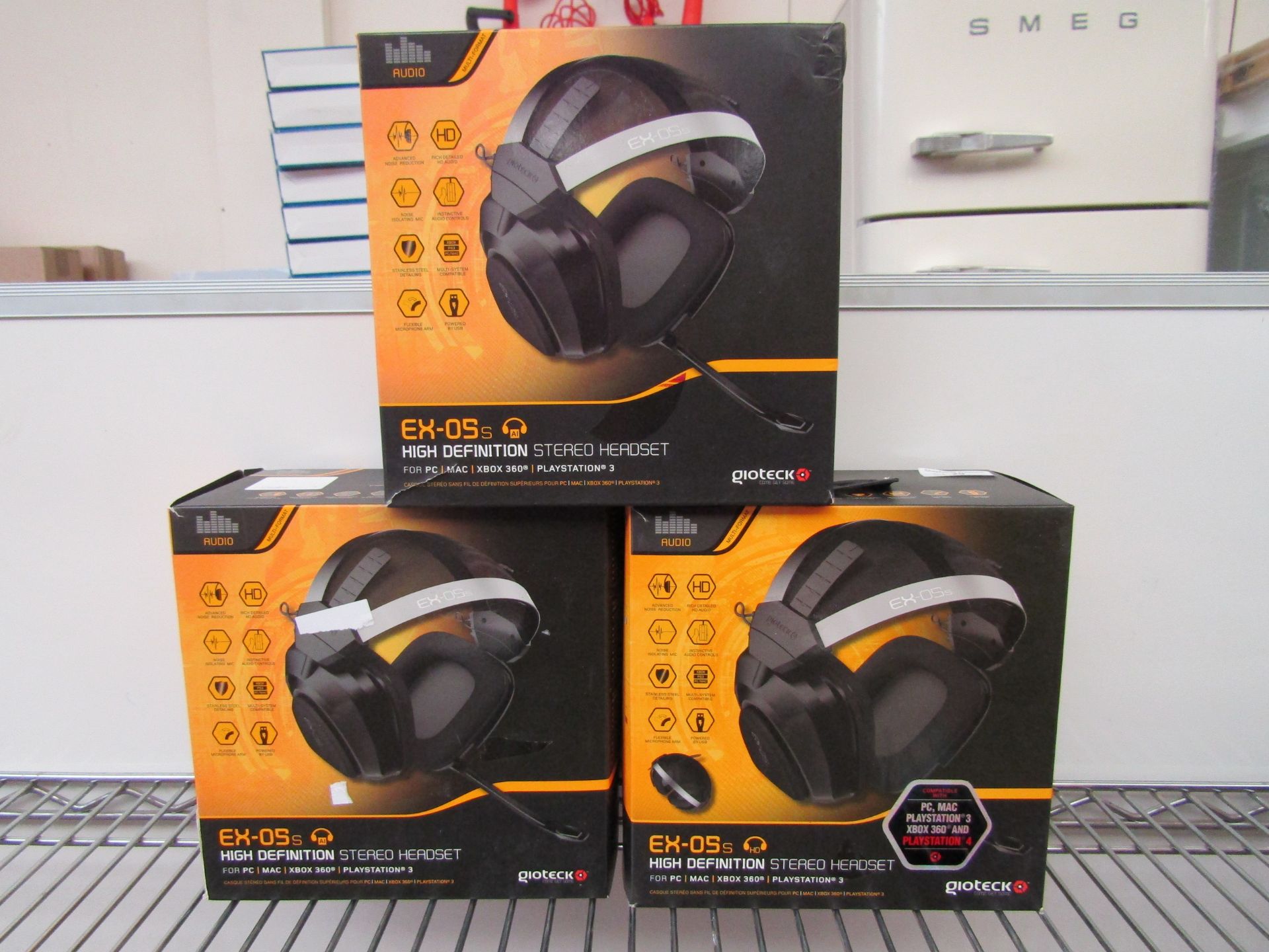 3x Gioteck come get some ex-os headphones, HD stereo headset, compatible with PC, MAC, PS3, Xbox 360