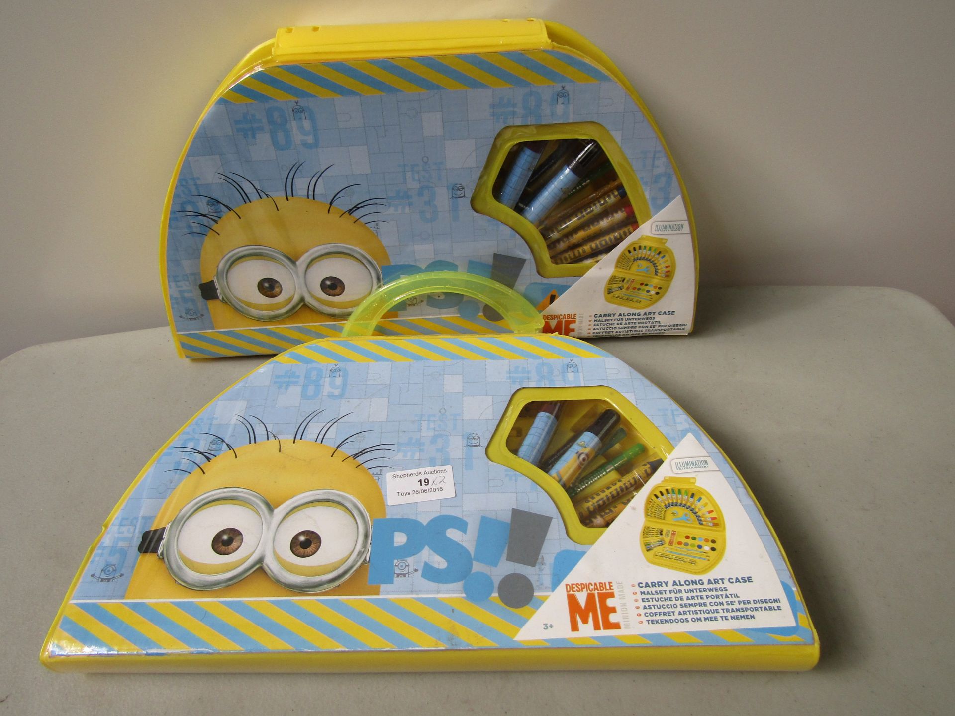 2x Despicable Me Carry Along Art Cases.