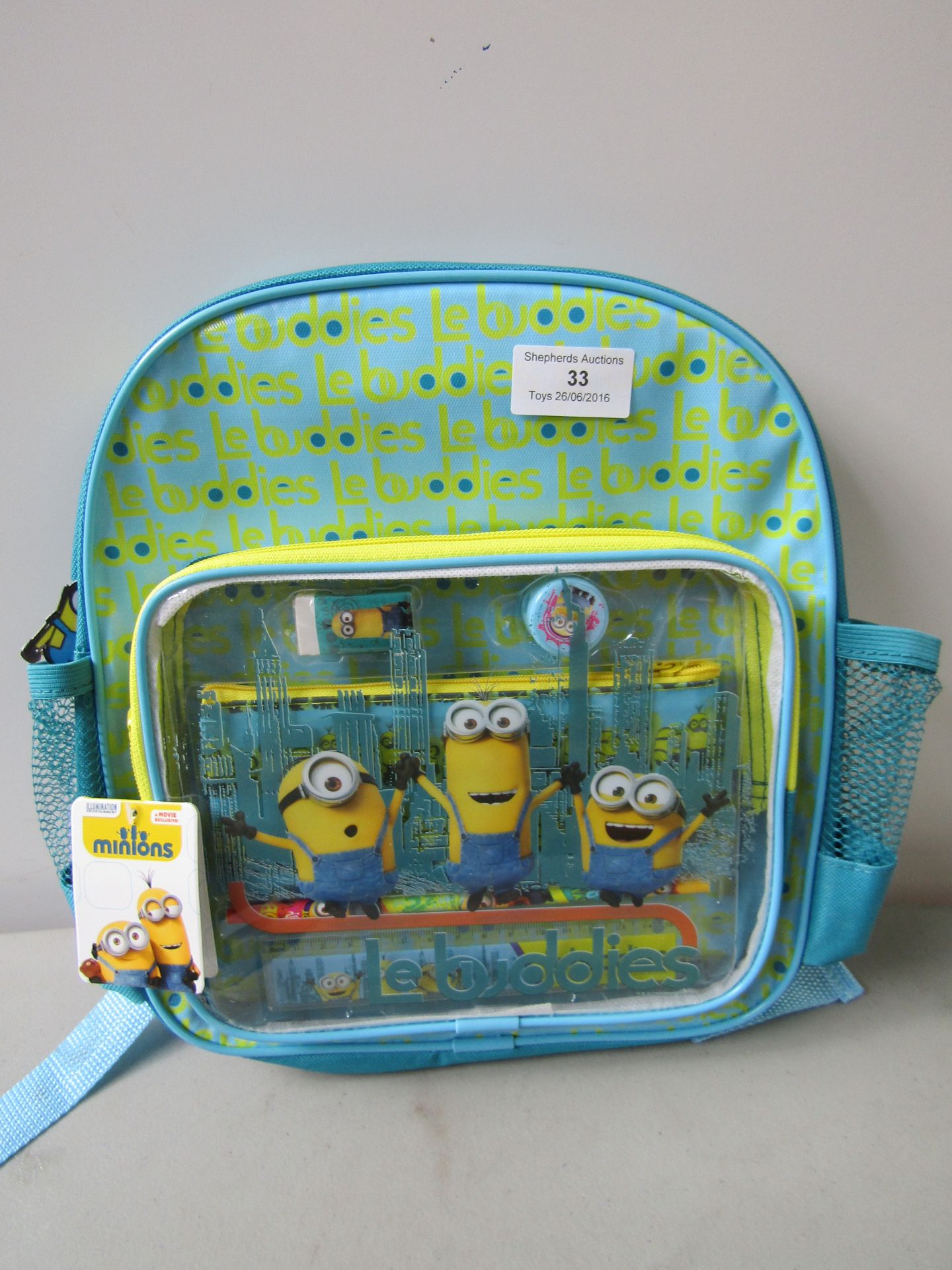 "Le Buddies" Minions Back Pack with Stationary Set.