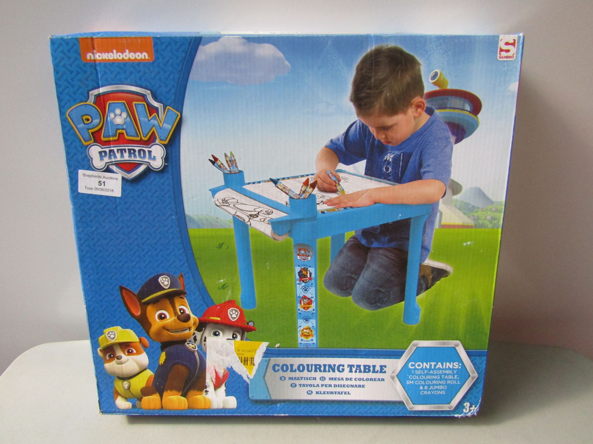 Paw Patrol Colouring Table. Boxed.