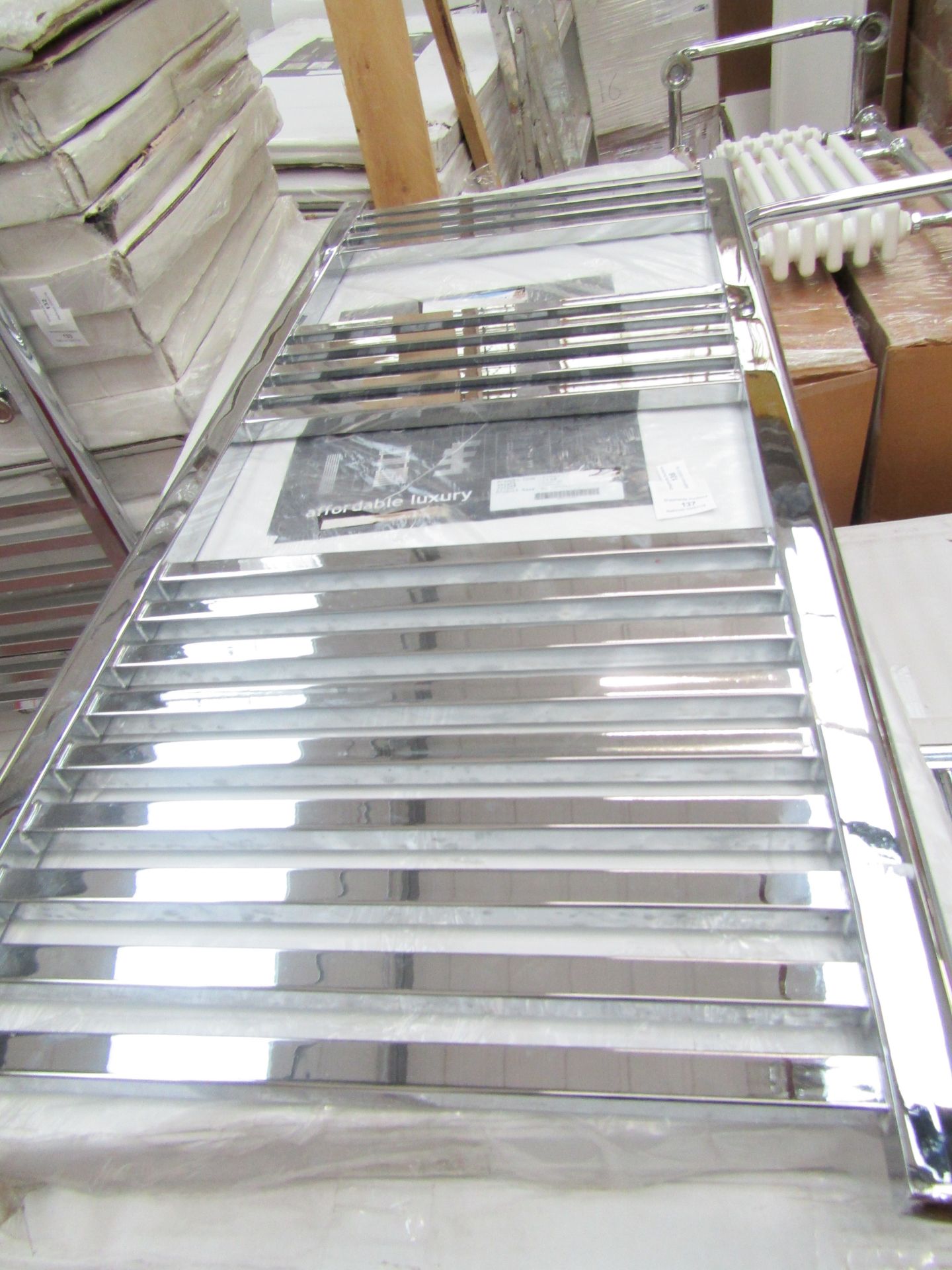 Rion Chrome Heated Towel Multirail. 1118 x 500. New & Boxed.