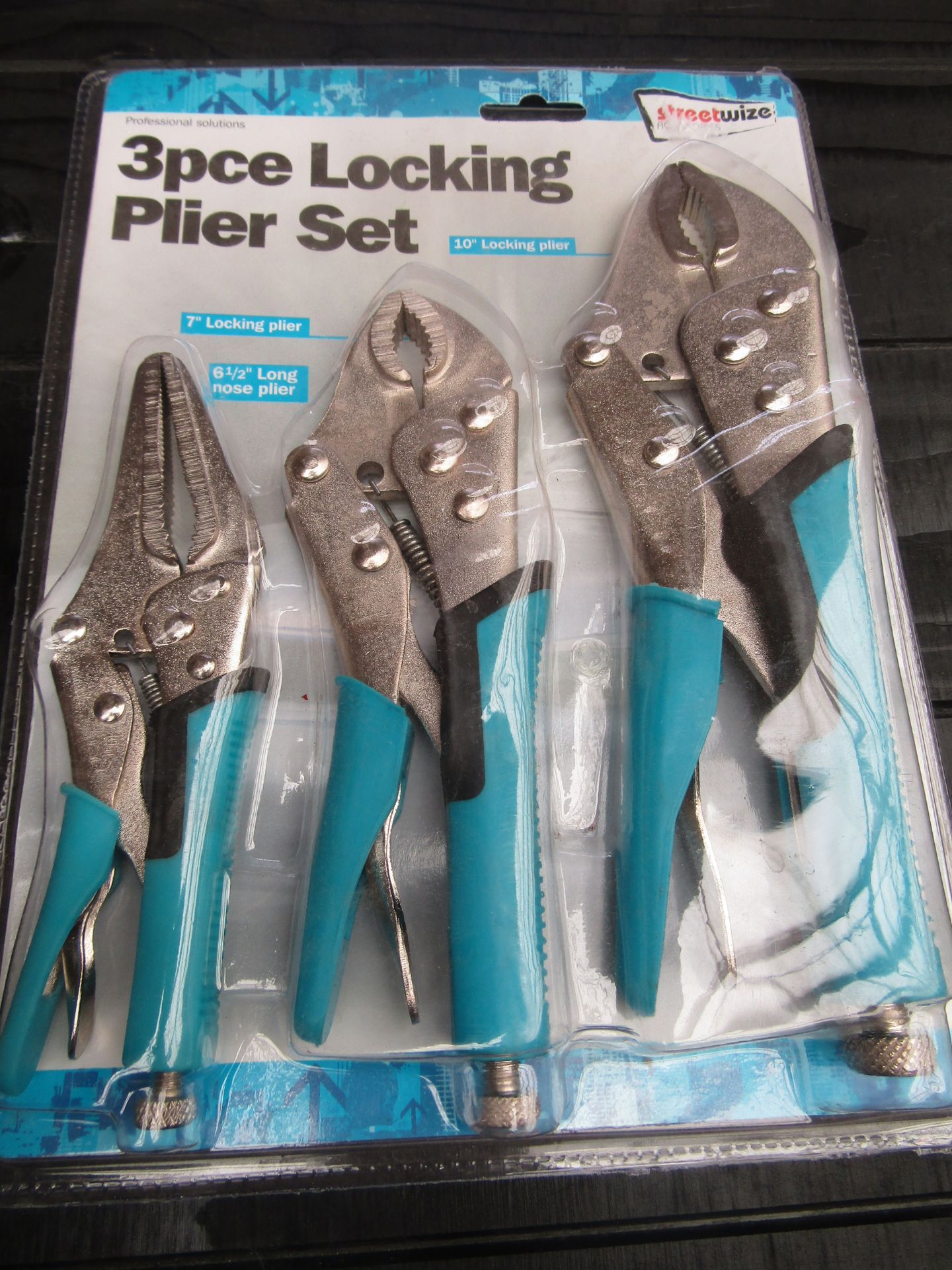 Streetwise set of 3 Locking Plier sets, new and still blister packed