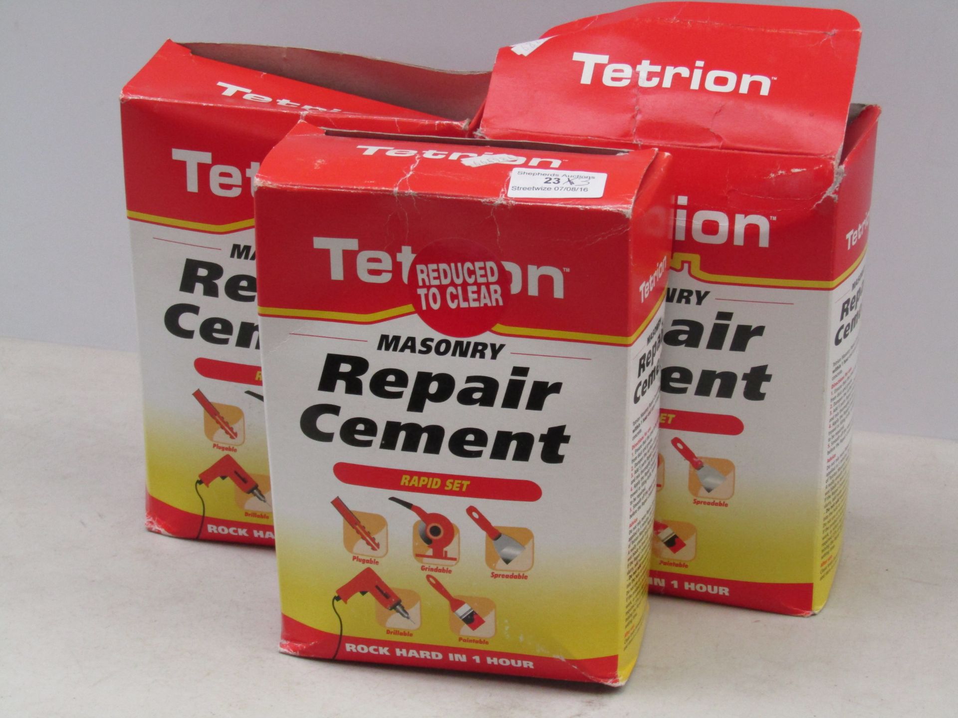 3x 2kg Boxes of Tetrion Masonry Repair Cement Rapid Set.