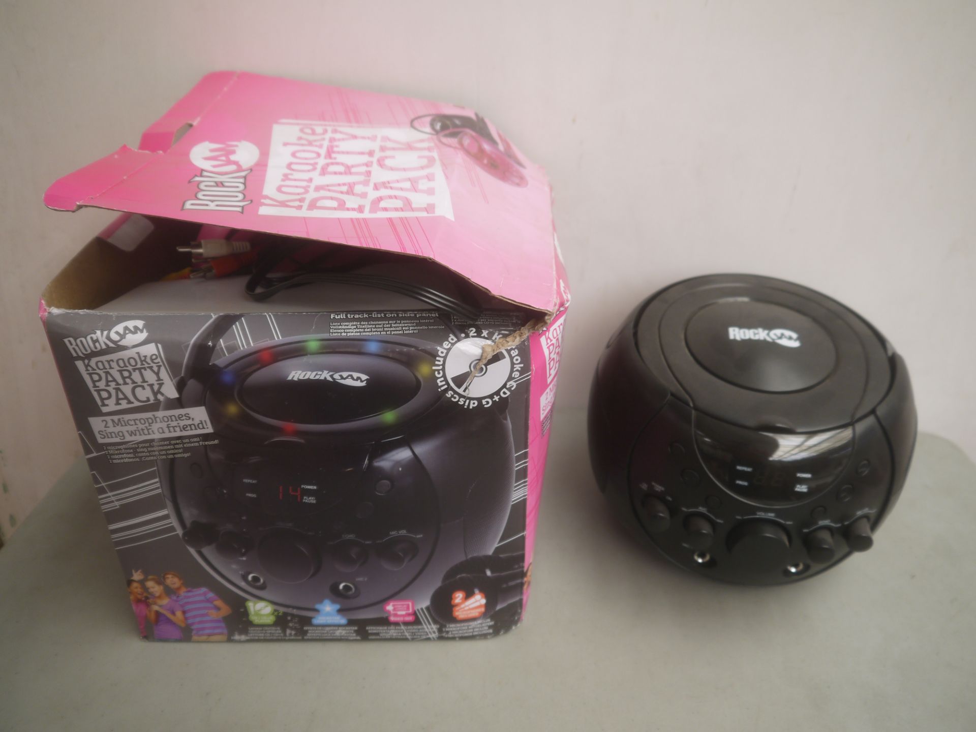 2x Rock Jam karaoke party packs, black colour, unchecked and only one is boxed.