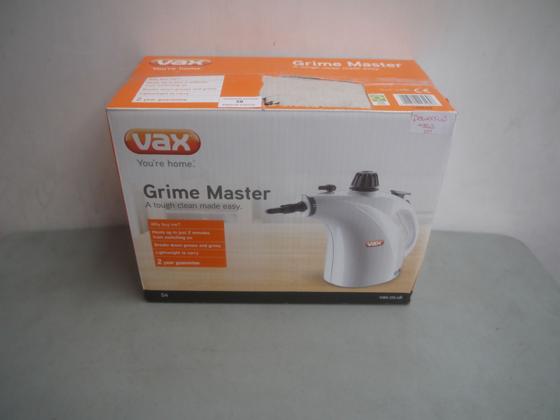 Vax Grime master steamer, powers up and boxed.