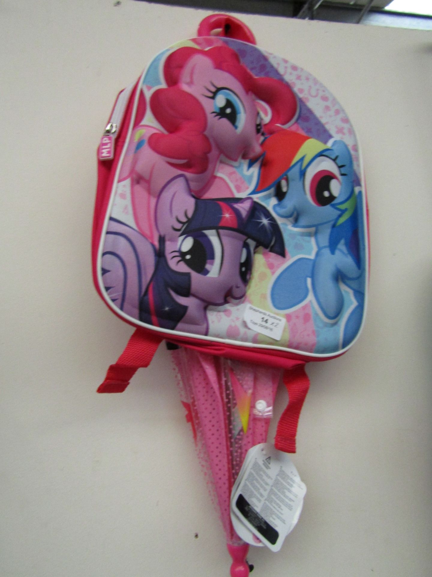 2x My Little Pony items being; My Little Pony backpack, looks new My Little Pony umbrella, looks