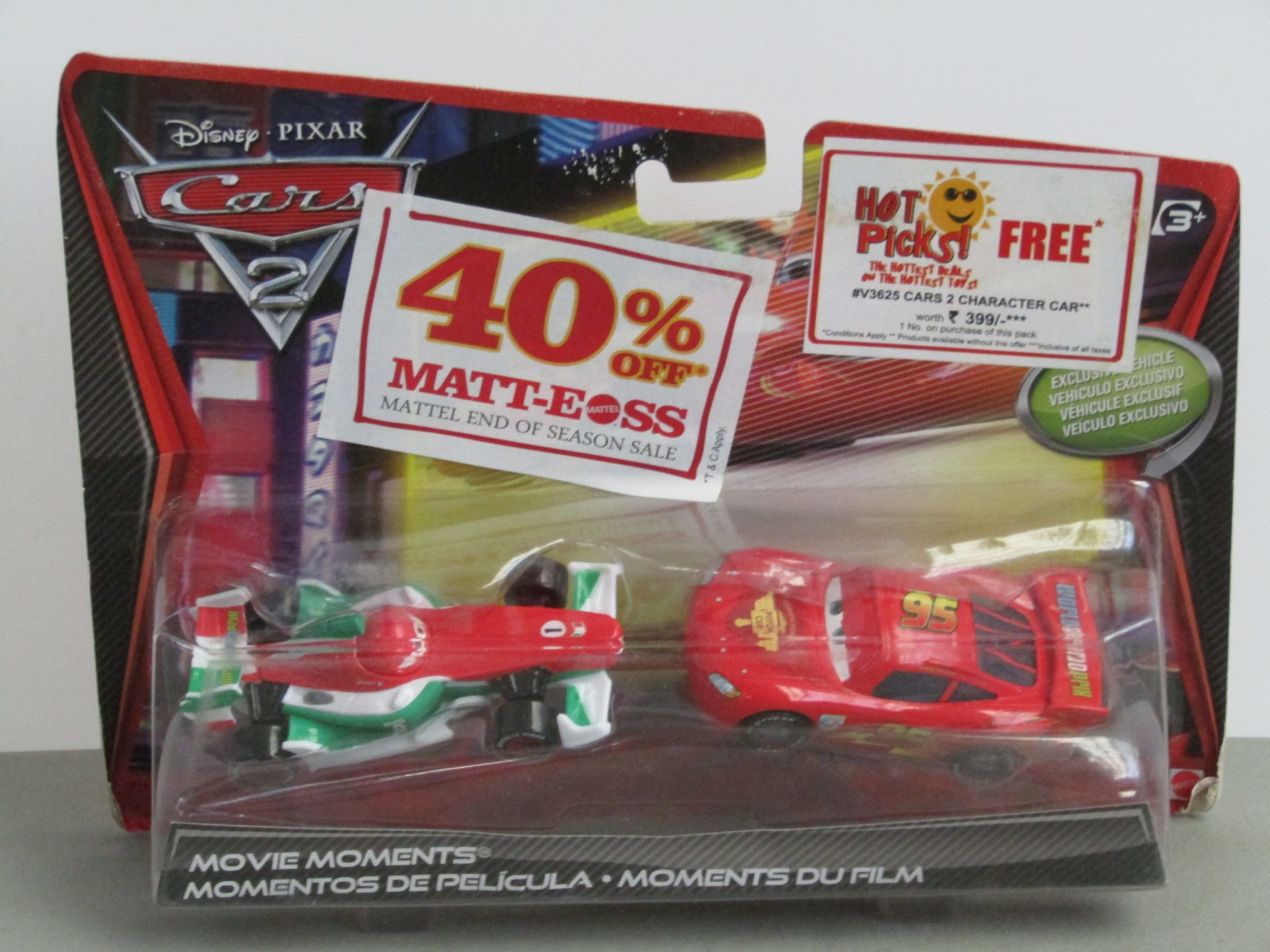 Disney Pixar Cars 2 Movie Moments Set of 2x Cars. New In Packaging.