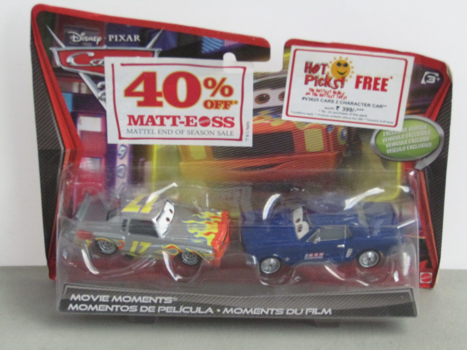 Disney Pixar Cars 2 Movie Moments Set of 2x Cars. New In Packaging.