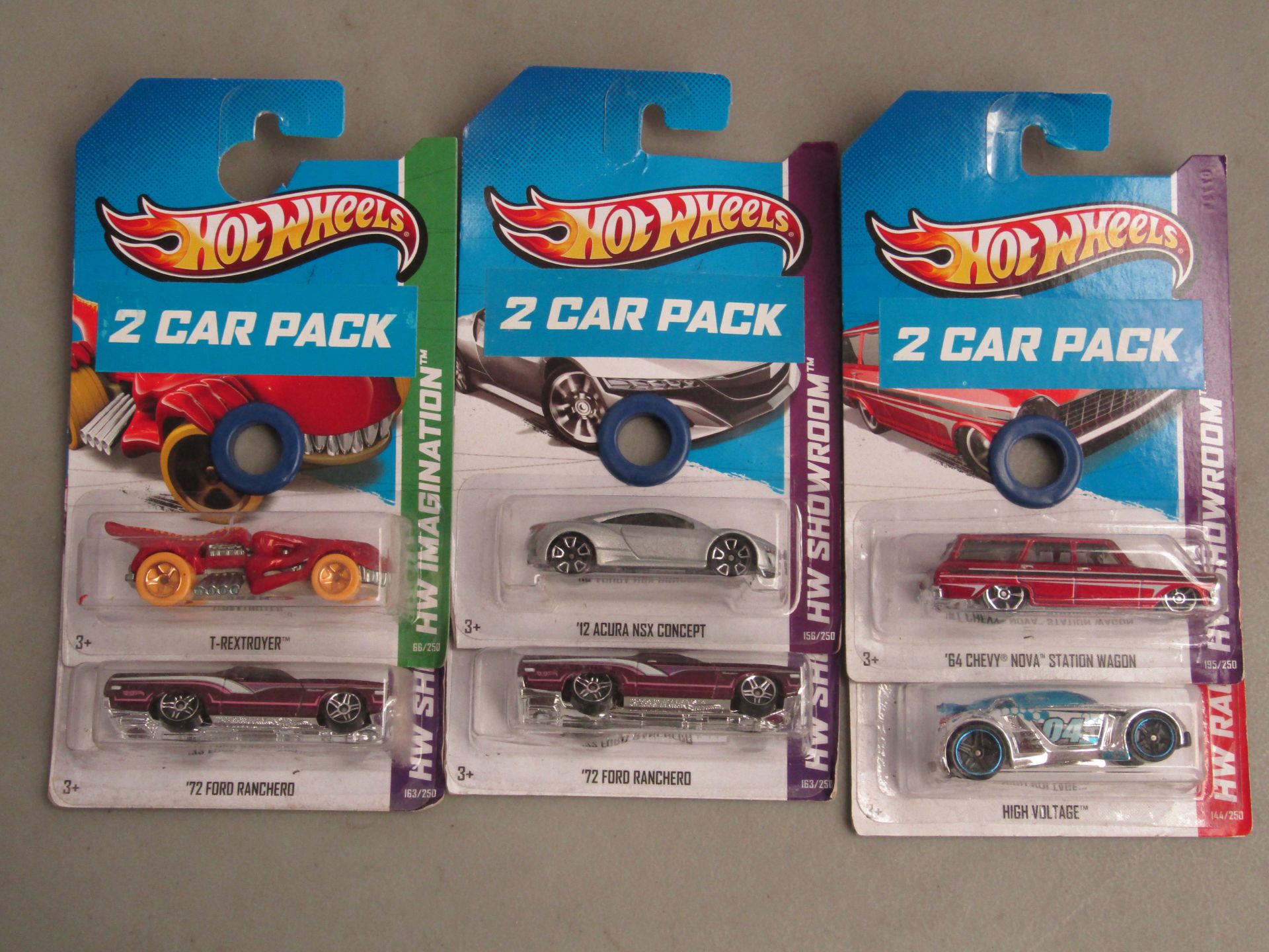 3x Pack of 2 Hot Wheels Cars. All New In Packaging (Picture is for Display Only, This Lot will be