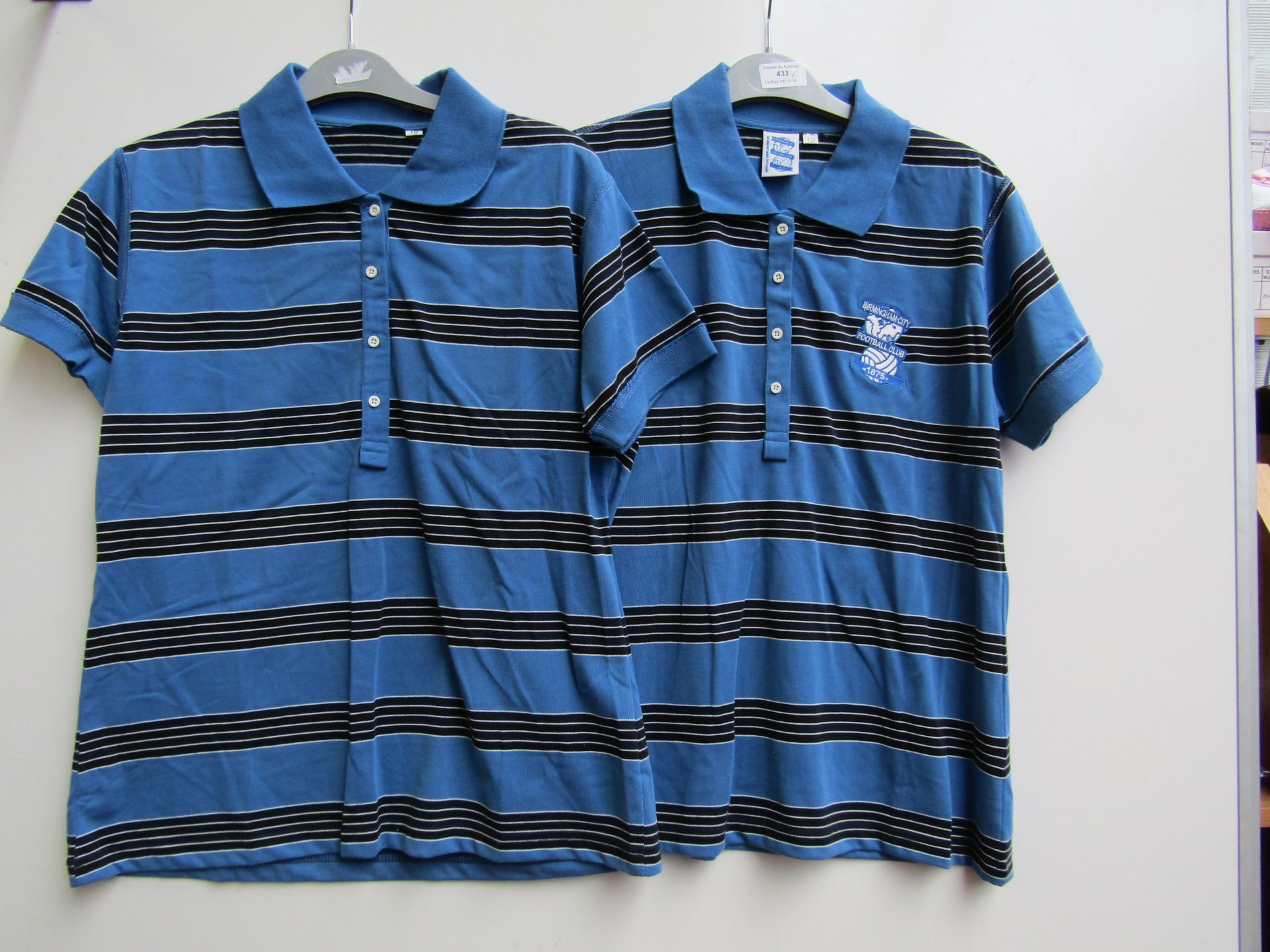 2x Polo Shirts one Birmingham City and the other being Plain, new Age 12