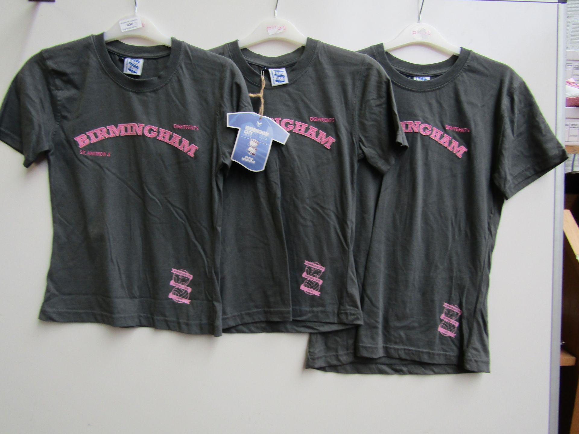 3x Birmingham City T-Shirts, 2x Size 8 and 1x Size 16