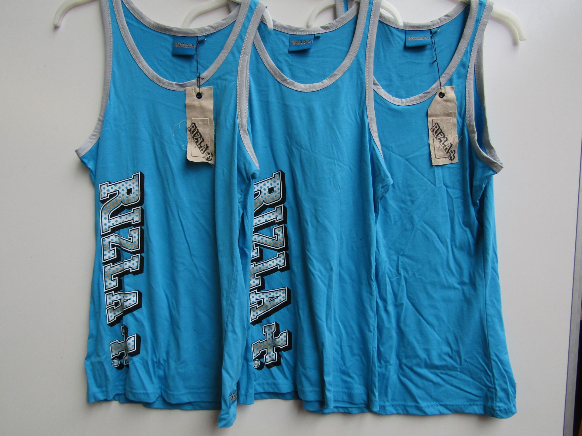3x Ladies Rizla Vest tops, new, 2x Size 10 and 1x Size 8